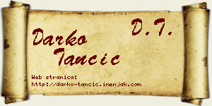 Darko Tančić vizit kartica